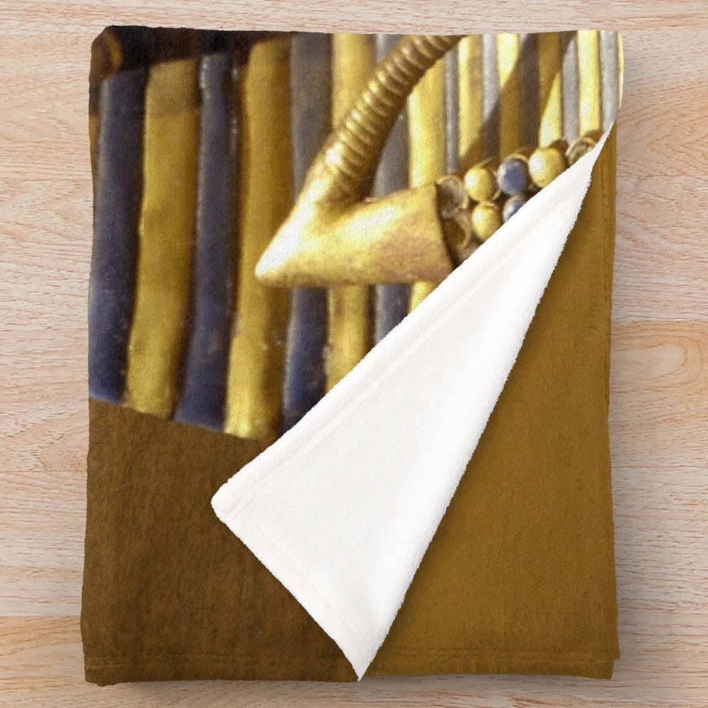 Egypt King Tut Inspired Plush Blanket