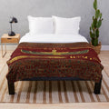 Plush blanket featuring an ancient Egyptian-inspired ornamental design