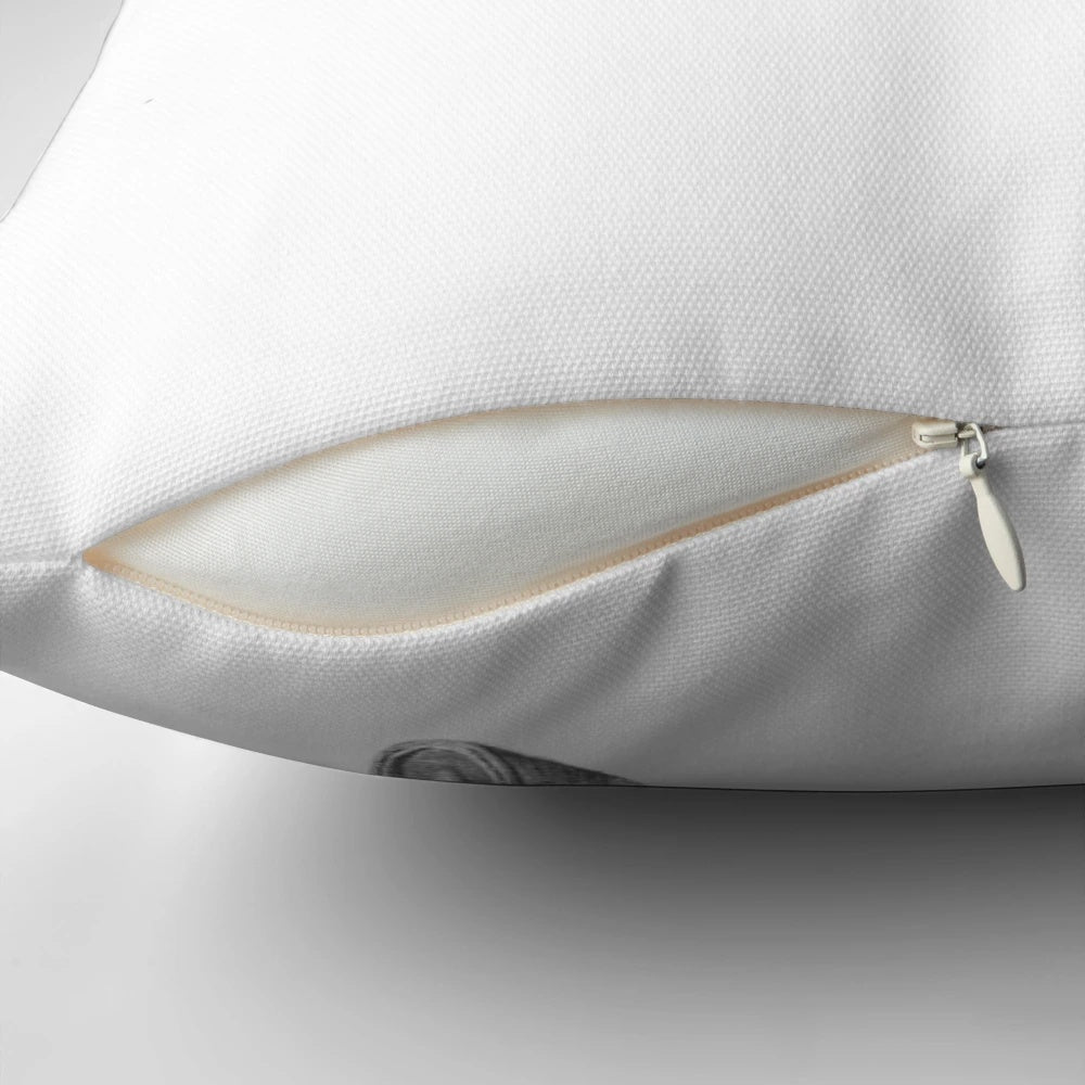 Monochrome Showjumping Horse Pillow for Equestrian Home Decor