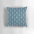 Faux turquoise and silver art deco patterned decorative accent pillow