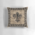 Fleur-de-Lis black and gold decorative pillow for luxury home decor