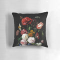 Stunning floral mural wall art featuring a bouquet of flowers in a black and white style, inspired by the Dutch artist Jan de Heem.