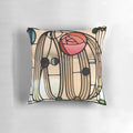 Decorative pillow with Charles Rennie Mackintosh-inspired floral pattern