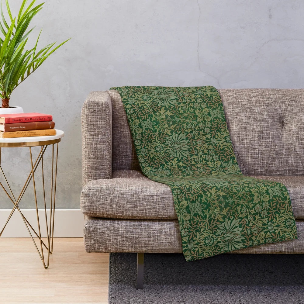 Flower Garden Plush Blanket with Vintage Floral Pattern