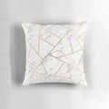 White marble and gold geometric design decorative pillow