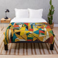 Geometric patterned plush blanket for stylish home decor