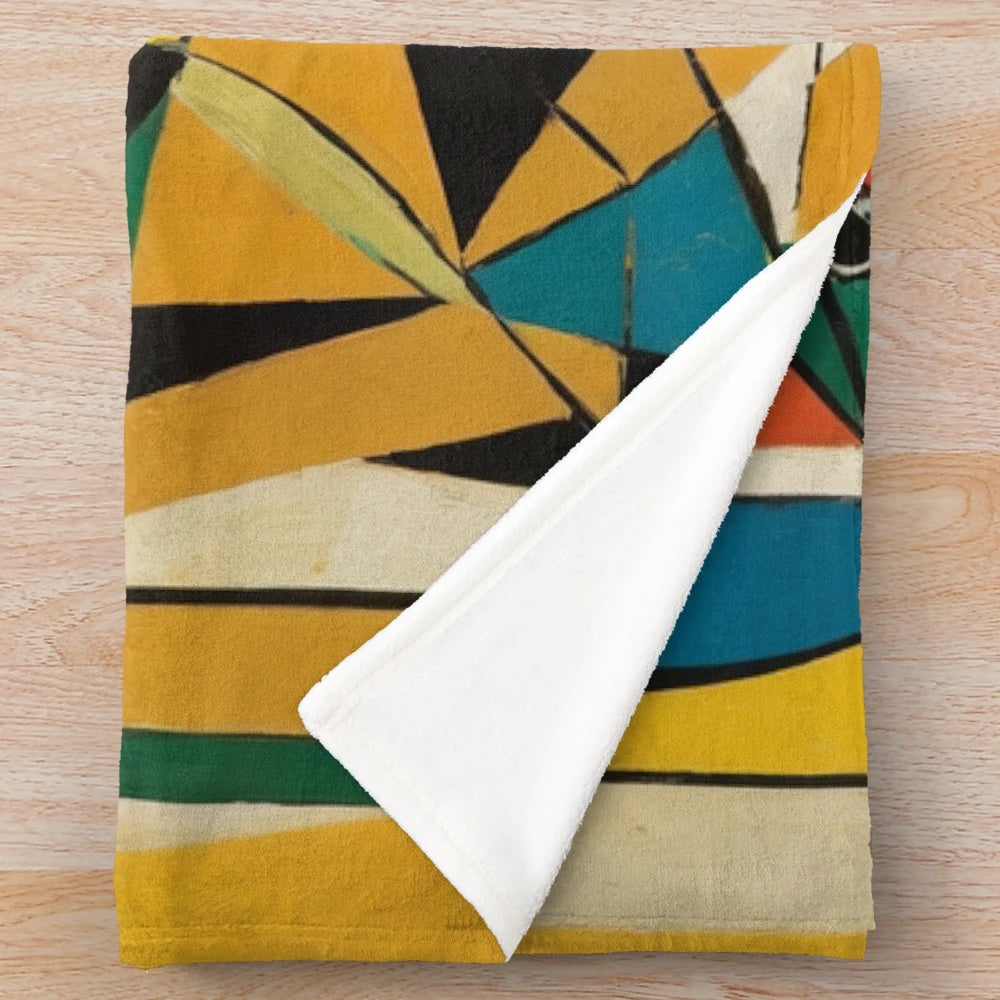 Geometric patterned plush blanket for stylish home decor