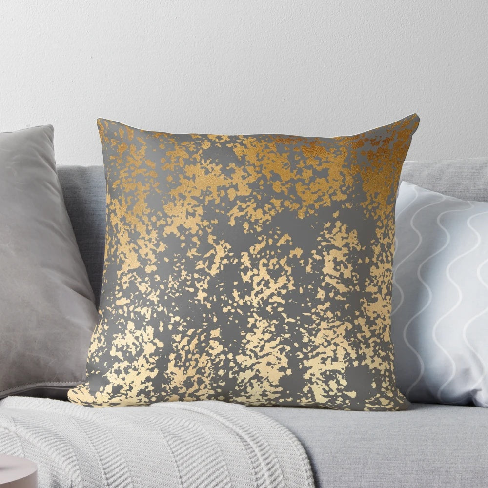 Glamorous gold-patterned pillow with a modern and sophisticated design