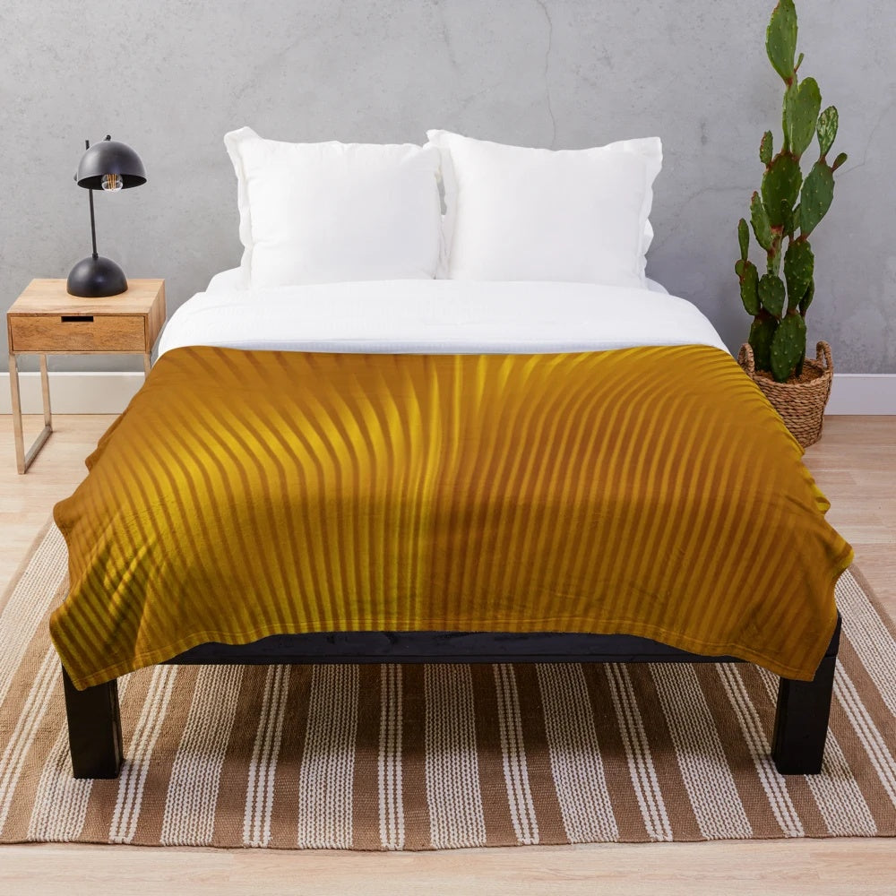 Golden art deco pattern plush blanket