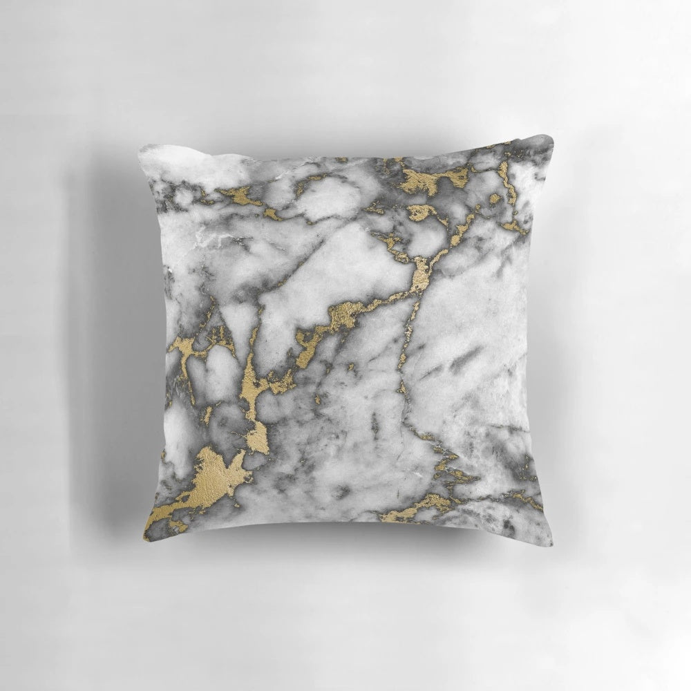 Luxury grey marble and gold streak pattern phone case cover