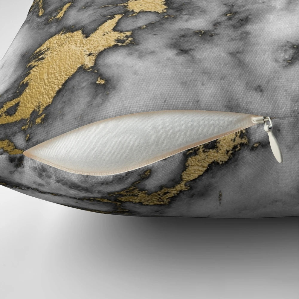Luxury grey marble and gold streak pattern phone case cover