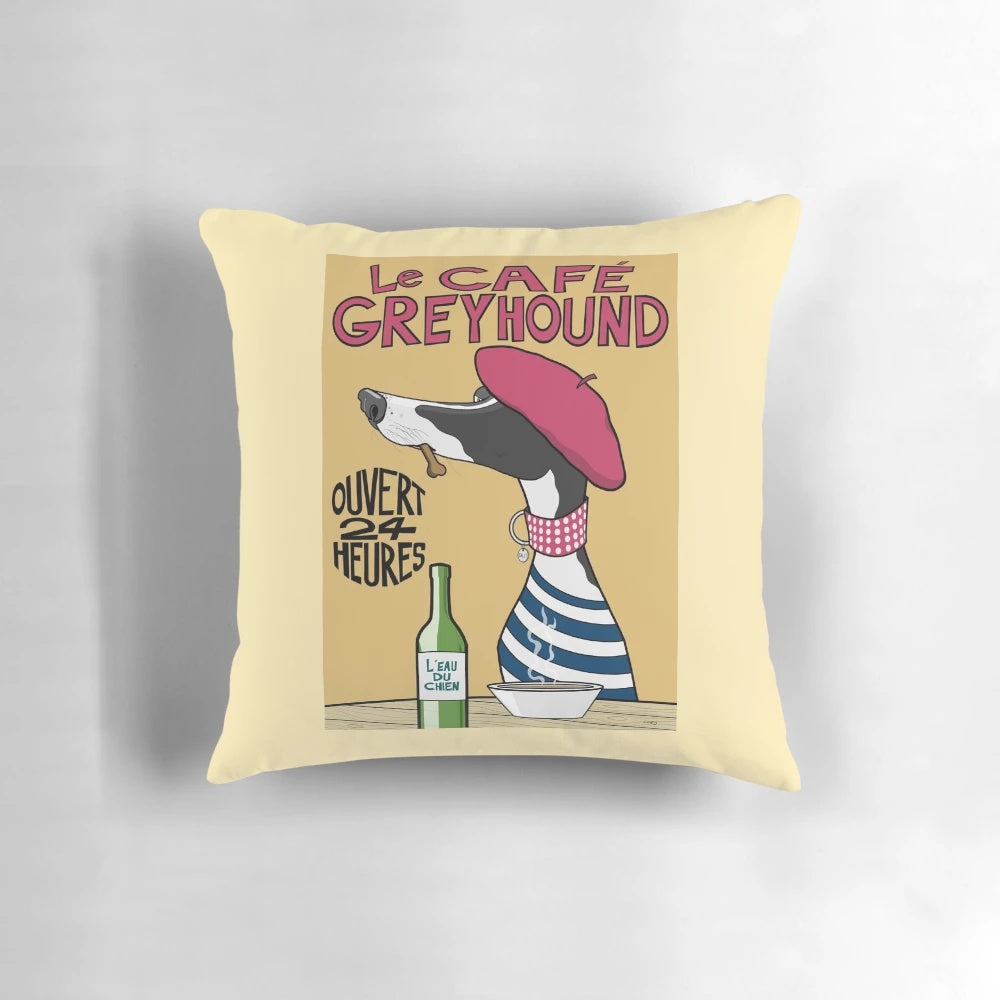Soft, high-quality pillow featuring a beautiful greyhound dog design