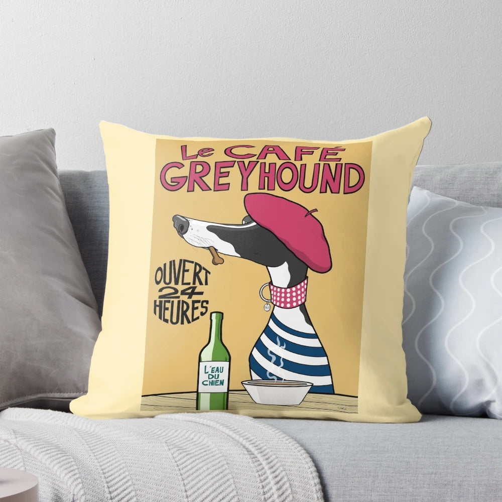 Soft, high-quality pillow featuring a beautiful greyhound dog design