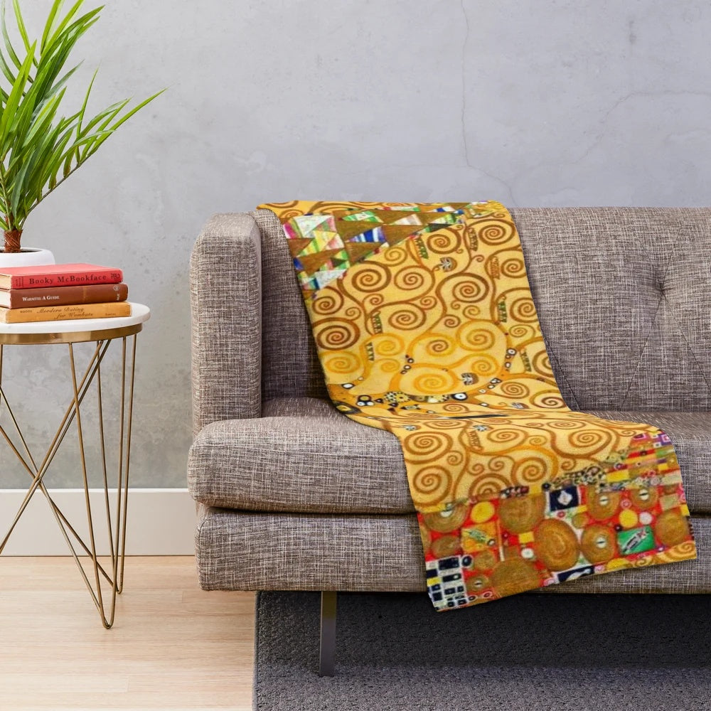 Gustav Klimt Tree of Life Plush Blanket