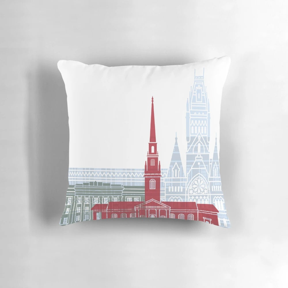 Harvard skyline poster featuring the iconic buildings and architecture of Boston, Massachusetts
