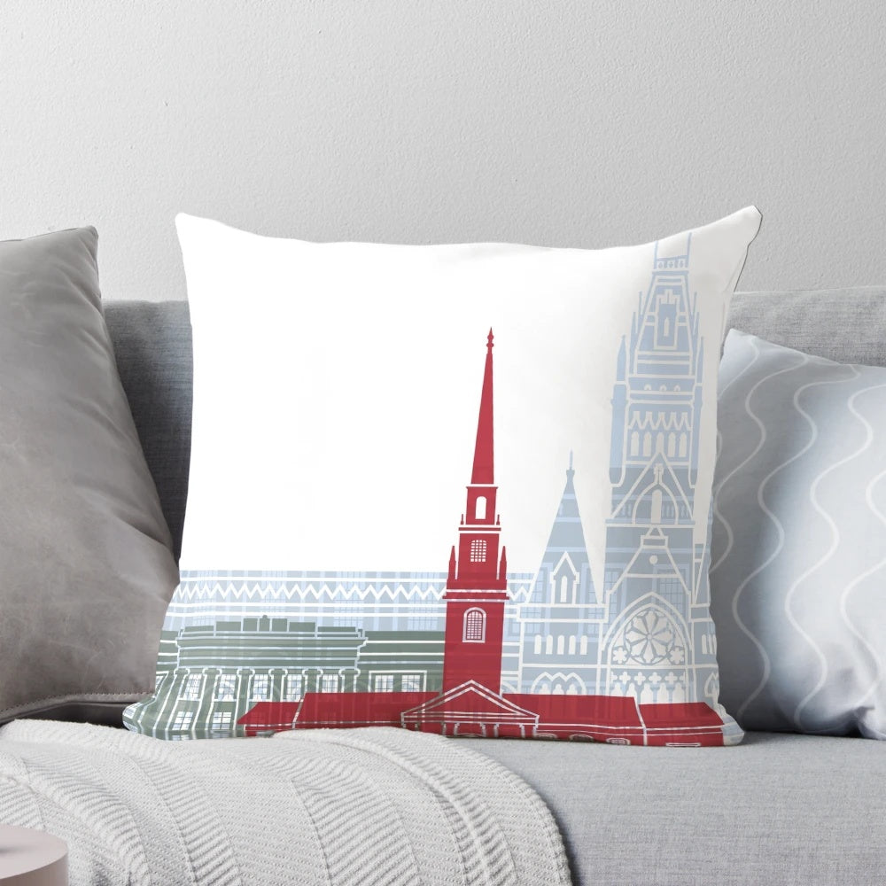 Harvard skyline poster featuring the iconic buildings and architecture of Boston, Massachusetts