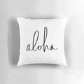 Aloha Hawaii Typography Pillow with Handwritten Cursive Text