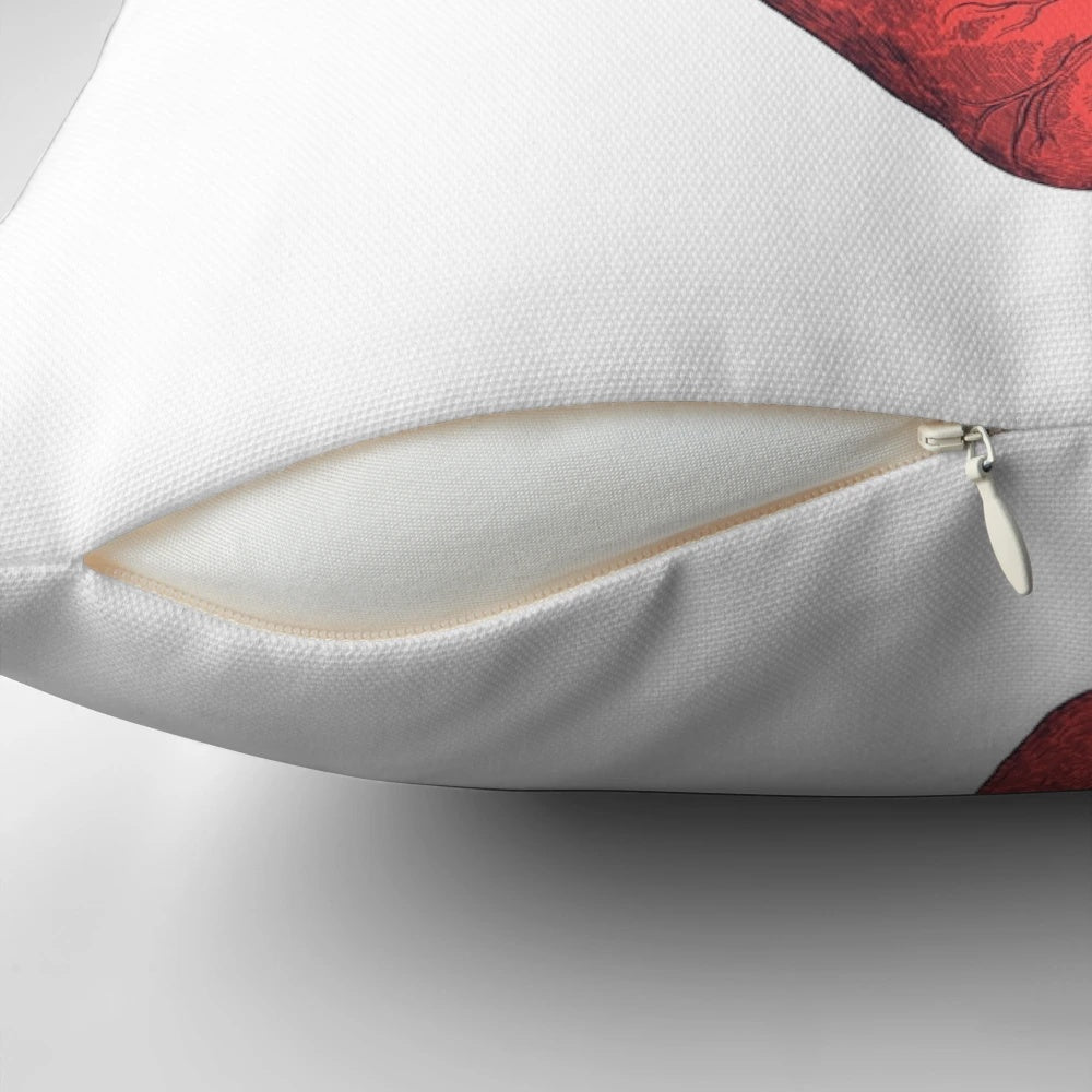Beautiful heart-shaped pillow with delicate peonies, creating a charming French-inspired design.