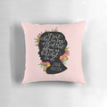 Jane Austen quote throw pillow featuring an inspirational literary quote