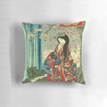 Decorative Japanese Geisha Lady Pillow with Vibrant Asian-Inspired Artwork