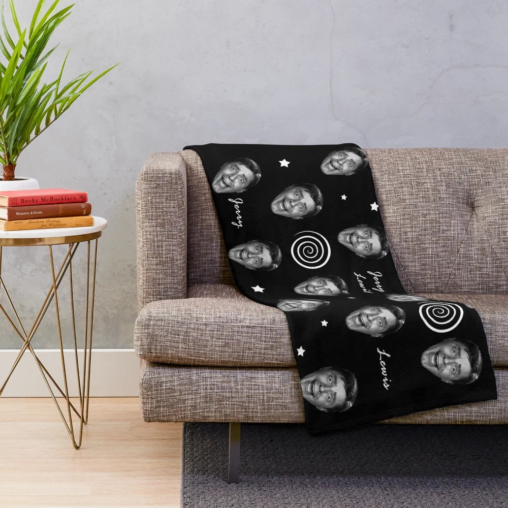 Plush blanket inspired by legendary comedian Jerry Lewis