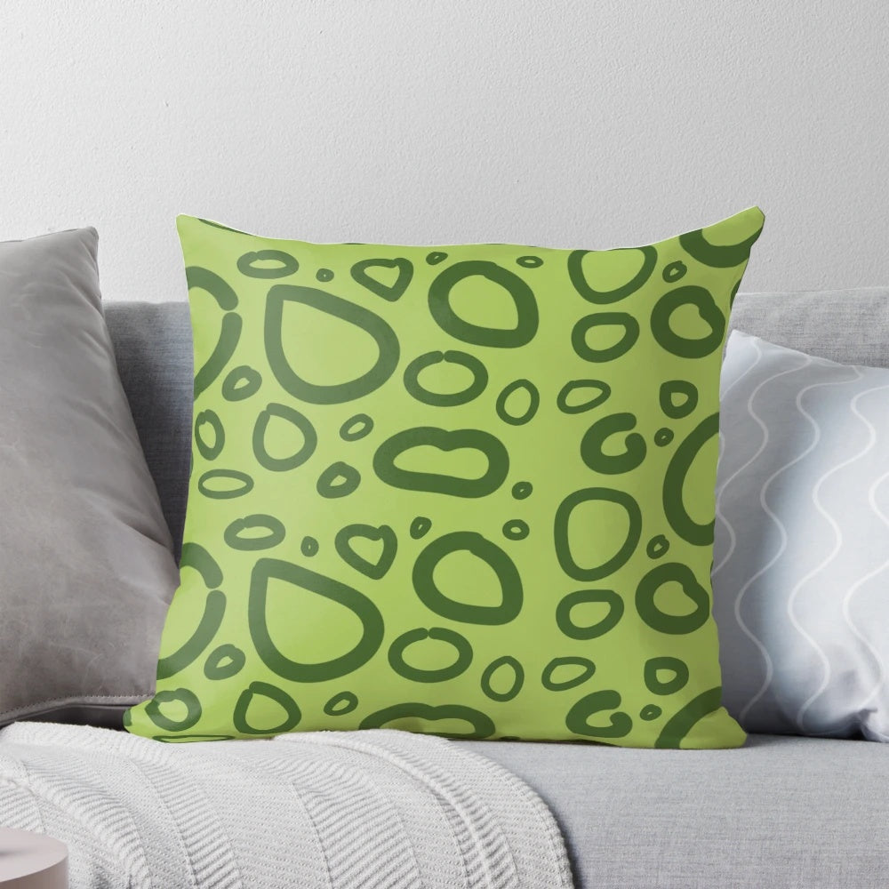 Decorative king-sized pillow featuring a unique pattern inspired by the Seven Deadly Sins