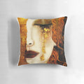 Decorative pillow featuring Gustav Klimt's famous "Golden Tears" artwork