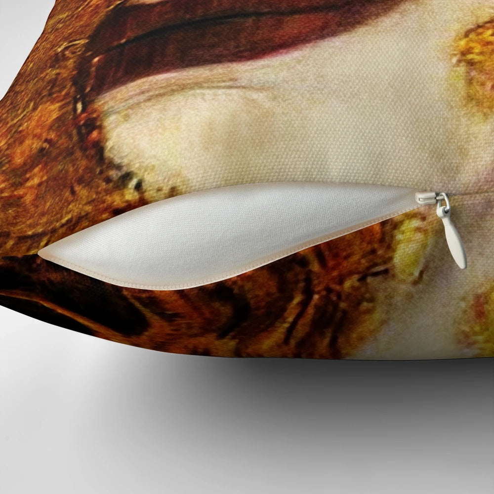 Decorative pillow featuring Gustav Klimt's famous "Golden Tears" artwork