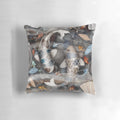 Decorative throw pillow featuring a beautiful koi fish pond design