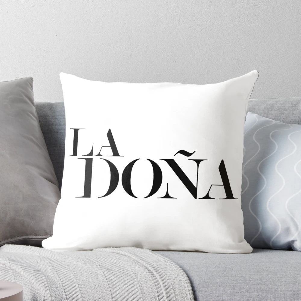 Black La Dona Singer American-Inspired Decorative Pillow