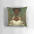 A beautiful lace pillow with a natural, ethereal design