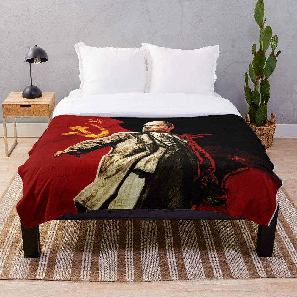 Lenin Plush Blanket featuring a decorative, fantasy-inspired design