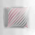 Soft, shimmering light pink and silver striped patterned decorative pillow