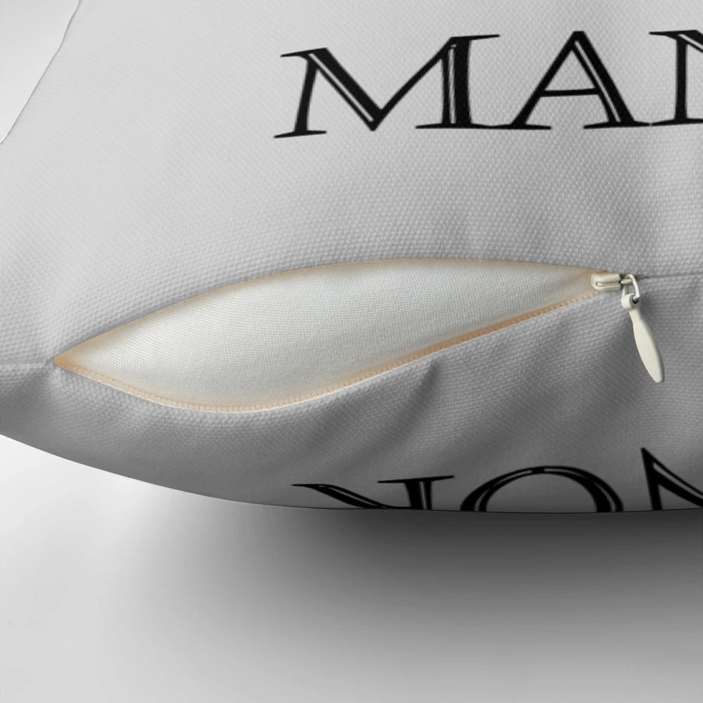 Decorative throw pillow with elegant manor-inspired design, perfect for Downton Abbey fans.