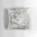 Marble gray silver gold decorative pillow with a soft, luxurious texture.
