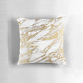 Stylish white and gold marble pattern decorative throw pillow
