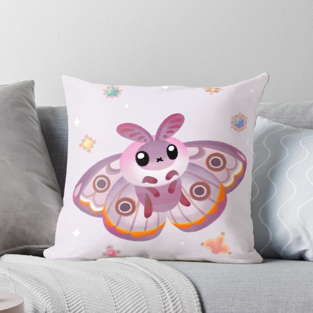 Soft, plush pillow featuring the intricate pattern of the marbled emperor moth.