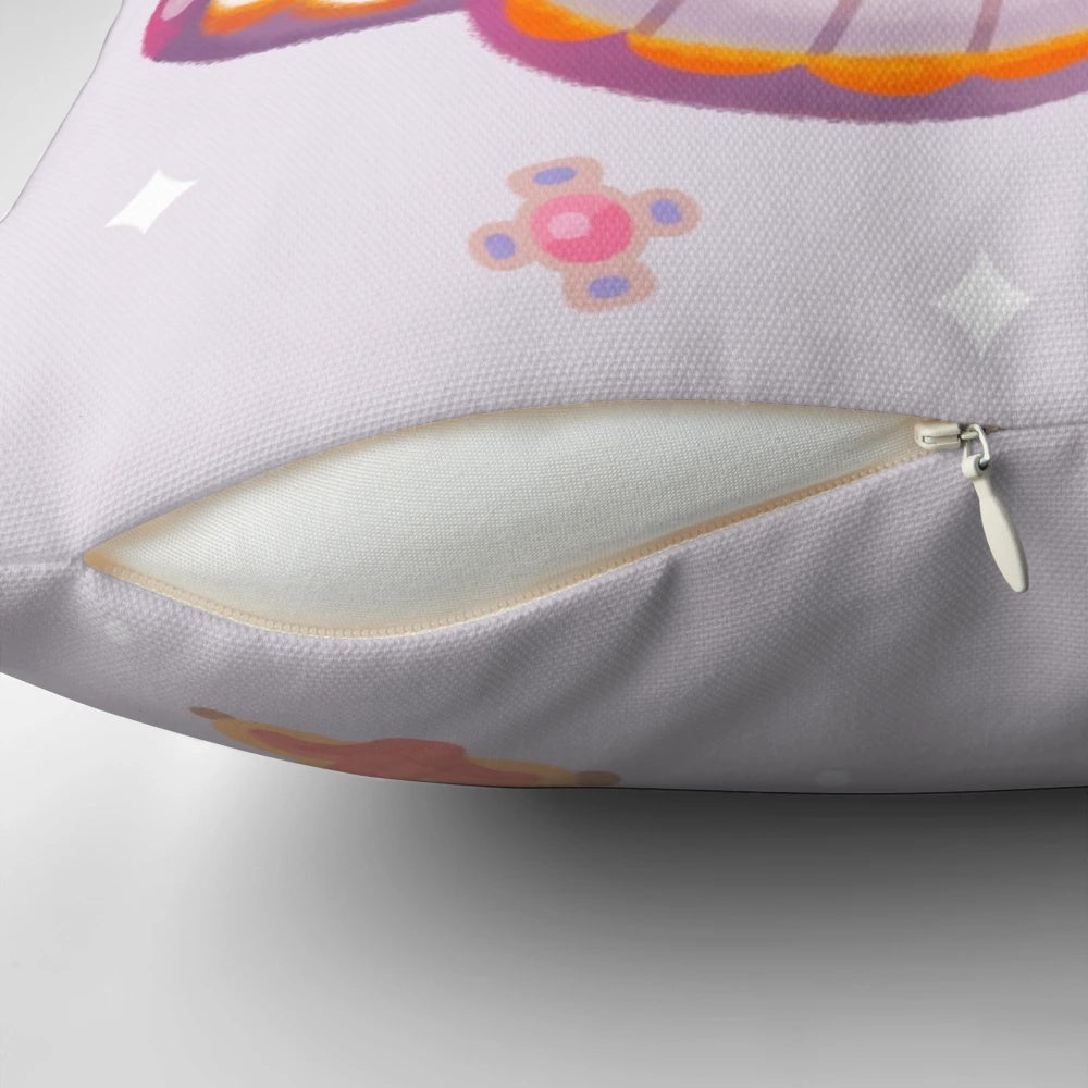 Soft, plush pillow featuring the intricate pattern of the marbled emperor moth.