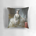 Captivating portrait of Queen Marie Antoinette of France on a decorative pillow