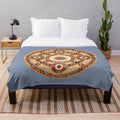 Cozy plush blanket with medieval-inspired design