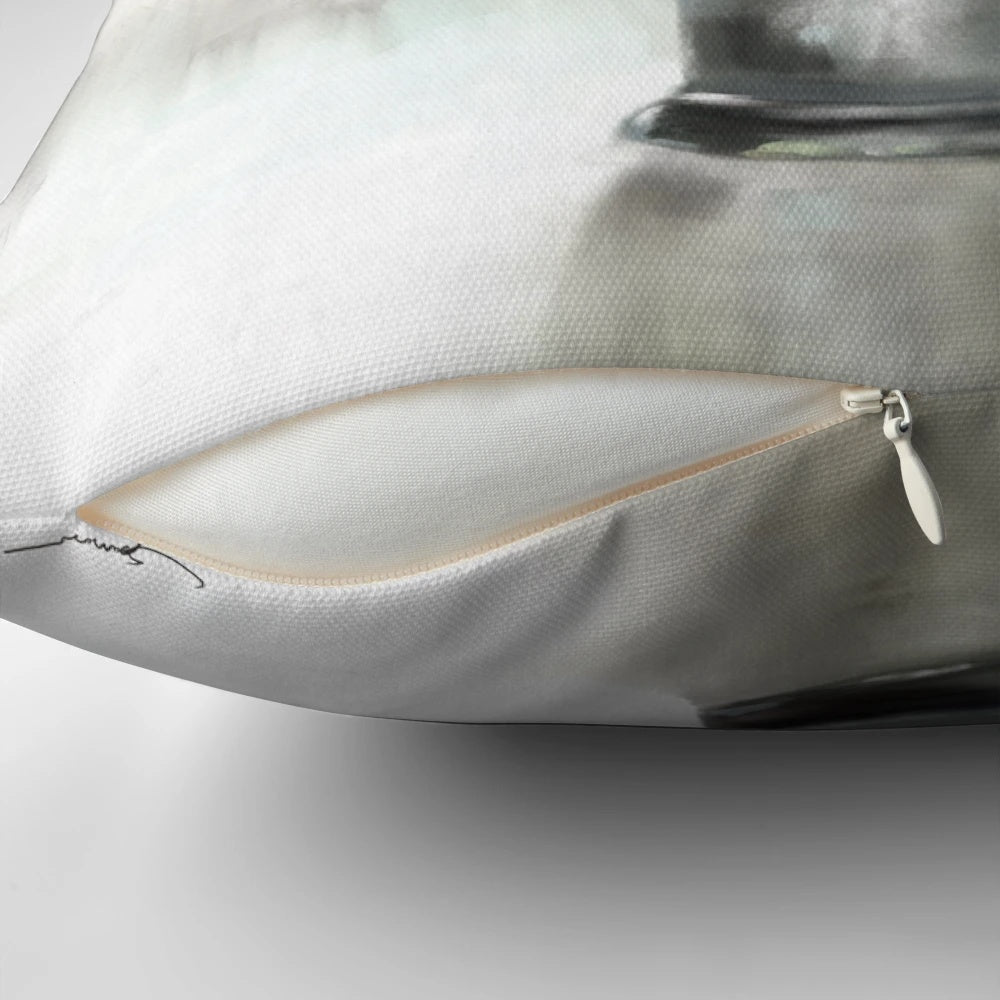 Mint Julep Cocktail Pillow with Silver Accents