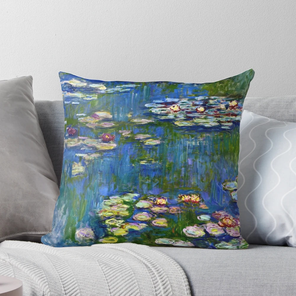 Cushion featuring Claude Monet's iconic Water Lilies painting