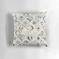 A stylish monochrome marble tile-inspired pillow with an art deco pattern.