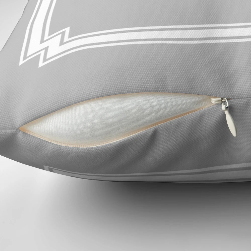 Silver gray classy and elegant monogram J pillow