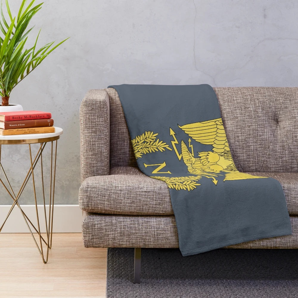 Napoleon Bonaparte inspired plush blanket with imperial eagle emblem