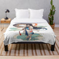 Plush blanket featuring a beautiful oriental woman in traditional kimono