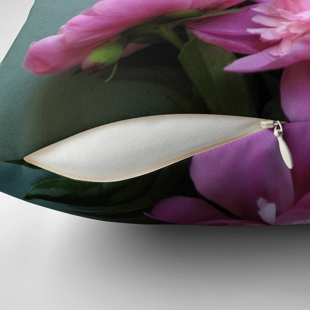 A close-up photograph of vibrant pink peony flowers blooming against a lush green background, perfect for nature-inspired home decor.