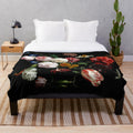 Plush blanket featuring a floral still life inspired by Dutch art