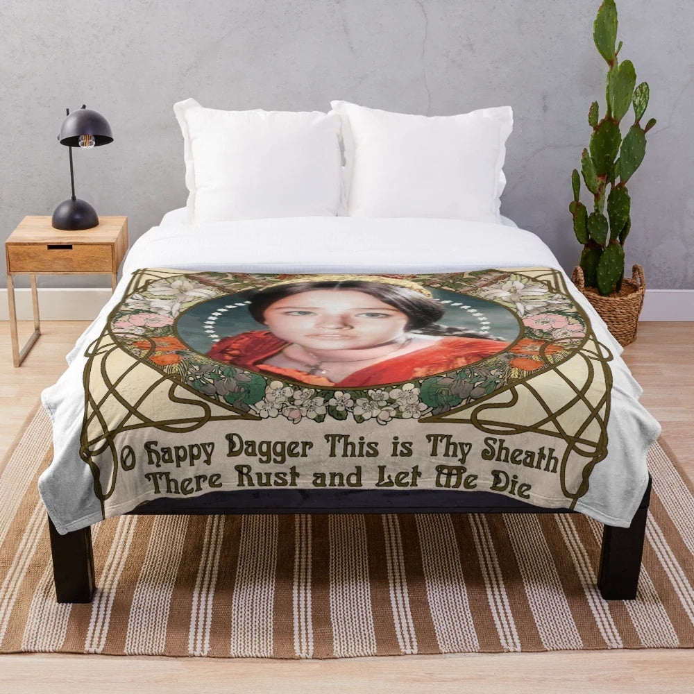 Juliet Plush Blanket featuring art nouveau design and Olivia Hussey