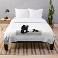 Plush blanket featuring a silhouette design inspired by the classic film The Thin Man